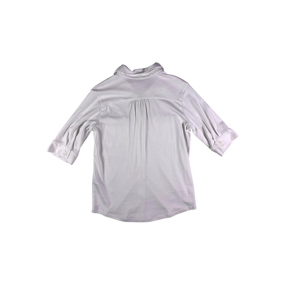 FRAME Button Down Shirt Womens S Stretch White Pima Cotton Utility Safari Fitted - Picture 8 of 8